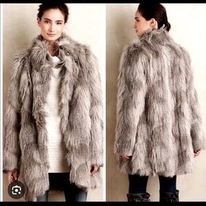 NWT Plenty by Tracy Reese Faux Fur Coat in Gray